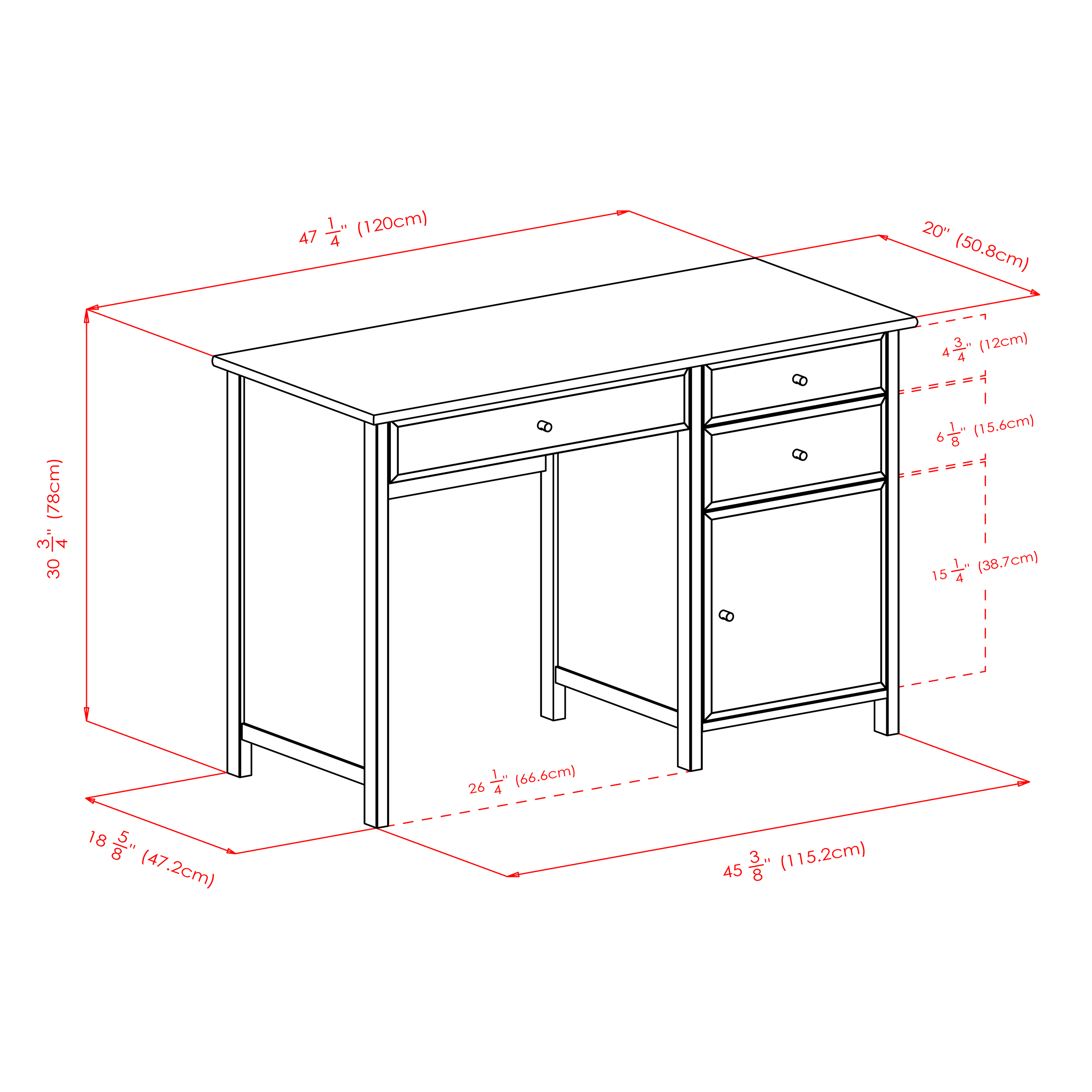 Winsome Delta Home Office Writing Desk, Black Finish