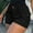 Black, variant on IDALL Cargo Shorts Work Shorts Hiking Shorts Women Women's High Waist Button Streetwear Cargo Shorts With Pockets Cotton Shorts Black L