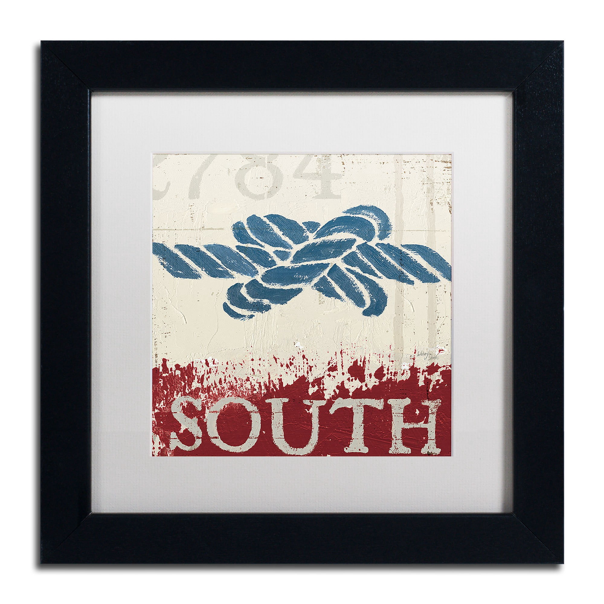 Trademark Fine Art "Nautical II Red" Canvas Art by Wellington Studio, White Matte, Black Frame
