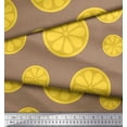 thumbnail image 3 of Soimoi Brown Rayon Fabric Lemon Slice Block Printed Craft Fabric by the Yard 42 Inch Wide, 3 of 3