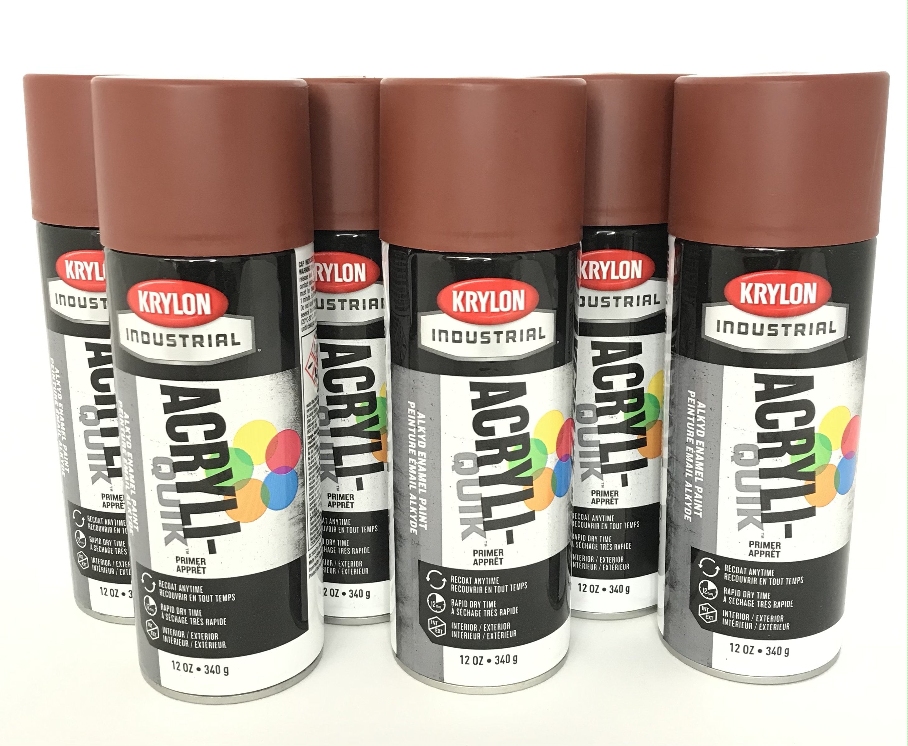 Krylon K01317A076 PACK AcryliQuik RUDDY BROWN Primer Alkyd Enamel