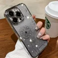 thumbnail image 3 of Funda con diseño de diente de león con purpurina y degradado chapado para iPhone 15, 12, 11, 13, 14, 16 Pro Max, Mini, X, Xs, Xr, 7, 8 Plus, SE2, funda suave con diamantes brillantes, 3 of 5