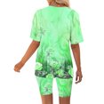 thumbnail image 4 of Blusas para las Mujeres Casual Impreso Cuello en V Manga Corta Blusa Pantalones Cortos, Conjuntos de Ropa para las Mujeres, 4 of 5