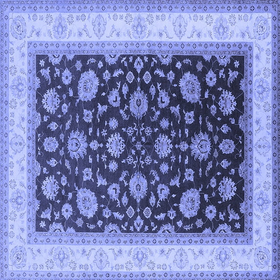 Ahgly Company Indoor Square Oriental Blue Traditional Area Rugs, 4' Square
