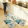 thumbnail image 5 of Blue Grey Pumpkins Fall Kitchen Mats and Rugs 2pcs Floral Leaves Thanksgiving Washable Absorbent Kitchen Runner Rug Rustic Burlap Print Carpet Anti-Fatigue Comfort Mat for Kitchen Bathroom, 5 of 5