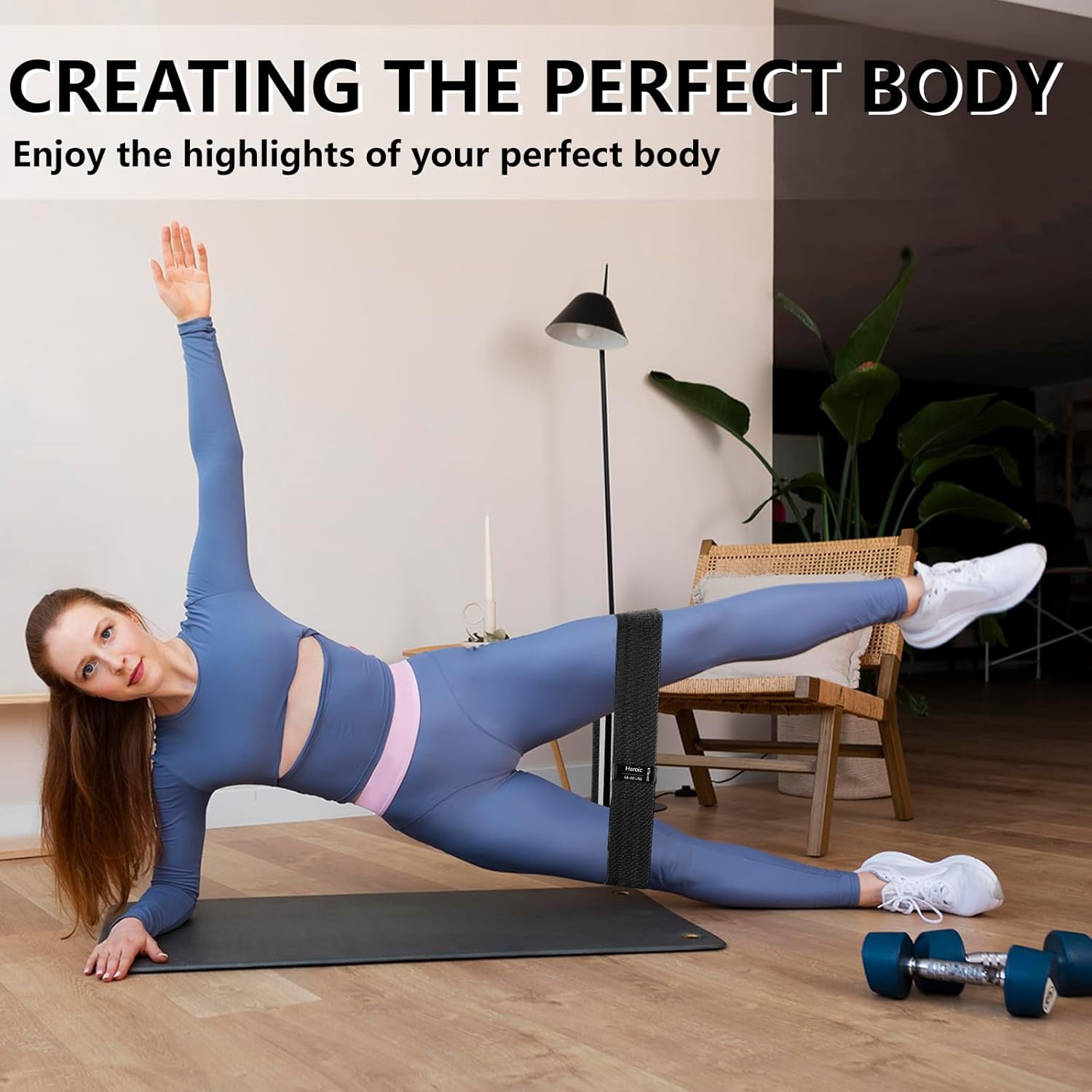 Exercise Bands, 3 Levels Fabric Resistance Bands for Working Out, Workout Bands Resistance for Women & Men, Multi-Colored Fabric Booty Bands for Leg Strength Training, Rehab, Yoga
