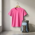 thumbnail image 3 of XIMIN Boys Raglan Short Sleeve Shirt - Athletic Fit Crewneck Kids Tee T-Shirt for Sports Training Everyday Casual Wear (Pink, 5-6 Years), 3 of 8
