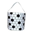 thumbnail image 3 of Tachiuwa Easter Eggs Bags Easter Bunny Baskets Sports Balls Printing Candies Bucket Tote Bag for Children Kids White Football, 3 of 10
