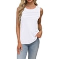 thumbnail image 2 of XDIAHBPL Camisole Tops For Women Summer Outfits Sleeveless Blouses Casual Loose Fit Shirts Neck Pleated Front Tank Tops, 2 of 6