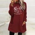 thumbnail image 2 of Dyegold Womens Thermal Tops Long Sleeve Online Shopping Ladies Crewneck Fuzzy Sweater Teen Girls Casual Winter Warm Hoodie Fleece Letter Print Thick Tops Fluffy Sweatshirt Warm Pullovers, 2 of 4