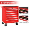 thumbnail image 3 of Noaman 7-Drawer Rolling Tool Chest with Wheels, 31in Tall Steel Tool Storage Cabinet with Brakes, Multifunctional Tool Cart for Garage, Workshop, Red, 3 of 6