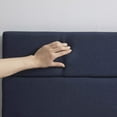 thumbnail image 4 of Lammaloe King Size Platform Bed Frame with Horizontal Channel Upholstered Headboard, Navy, King, 4 of 9