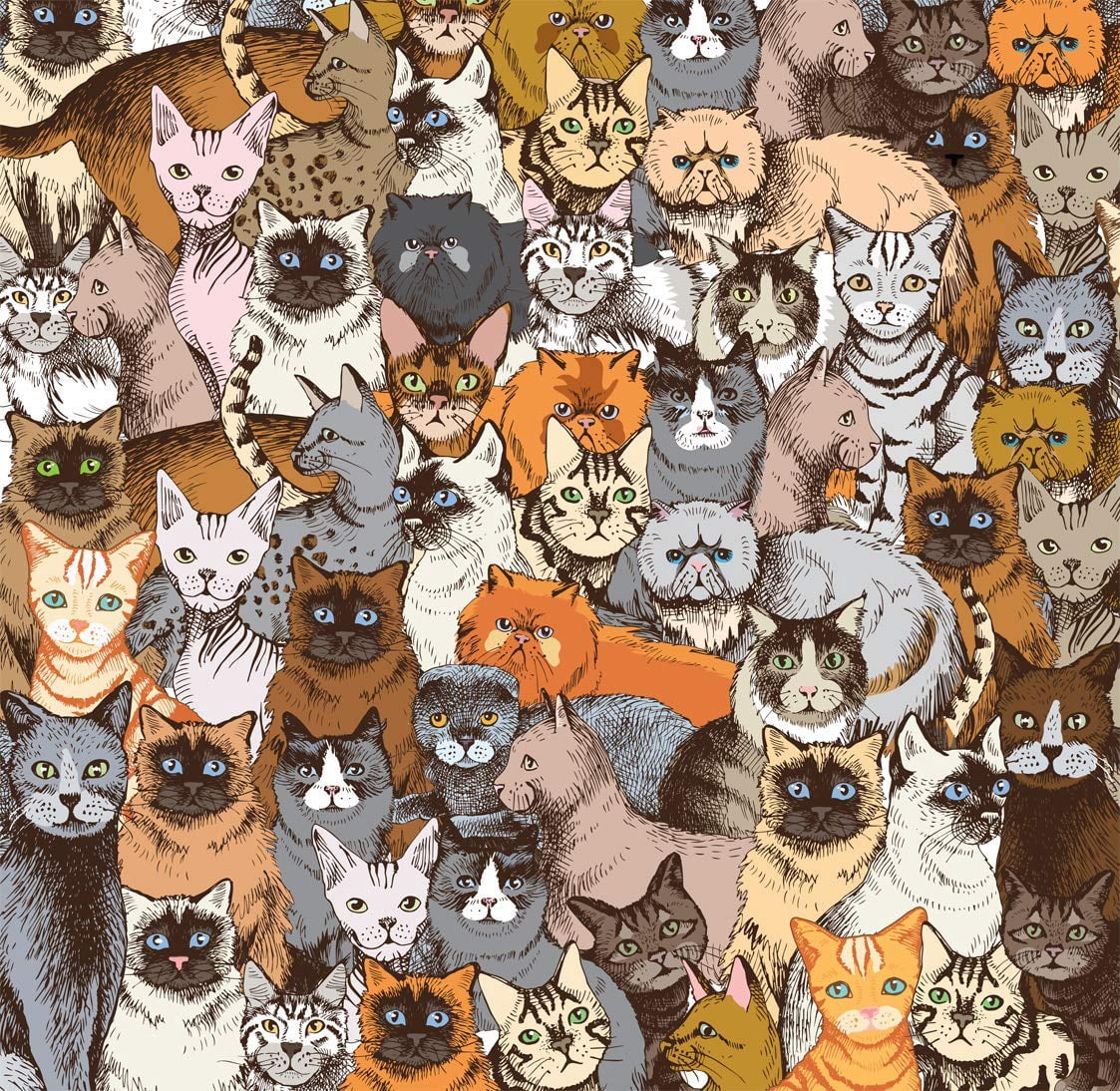 TDC Games World's Most Difficult Jigsaw Puzzle Cats 500 Pieces 15 in.