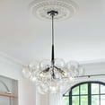 thumbnail image 2 of 6-Light Cluster Glass Globe Bubble Chandelier - 25in Black, 2 of 5