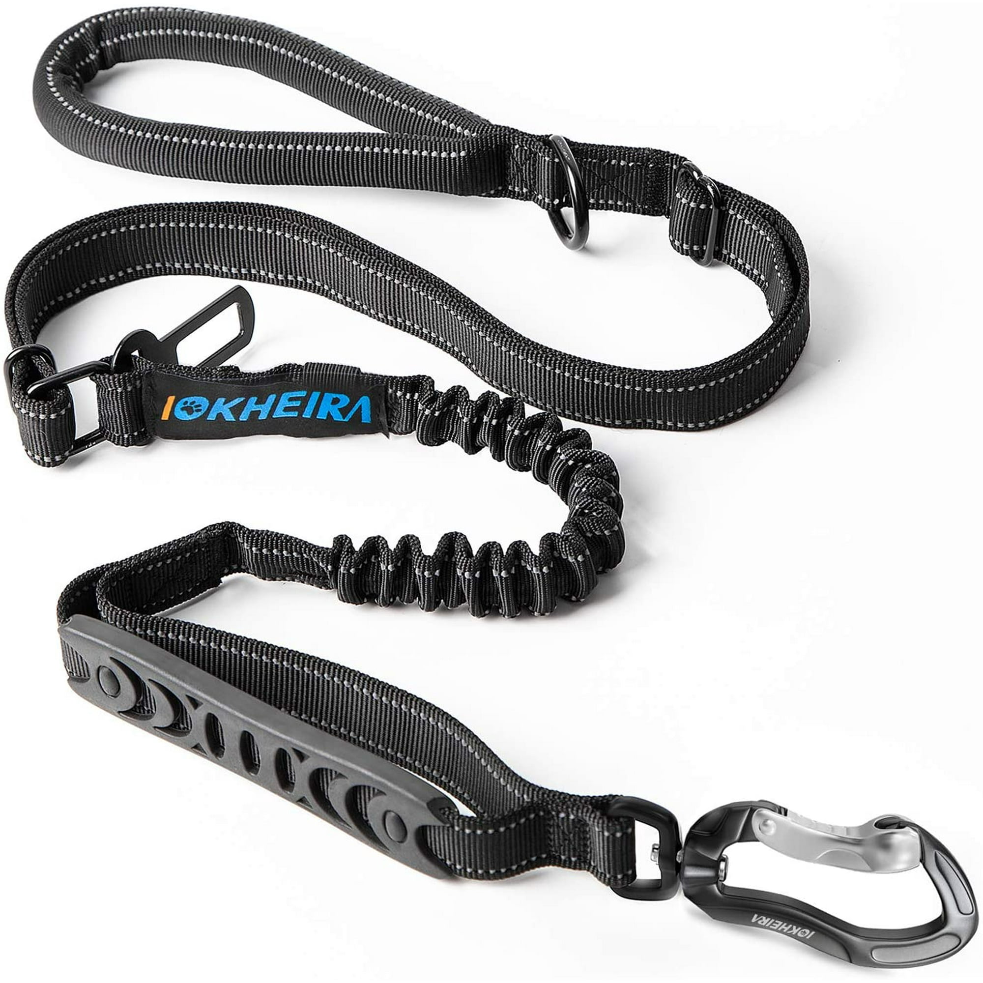 Iguohao Dog Leash Dog Leash For Large Dogs Multifunctional Dog Leashes For Medium Dogs Black Adjustable Dog Leash With Car Seatbelt 4 6 Ft Strong