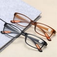 thumbnail image 6 of Unisex Magnifying Vintage Flexible Eyeglasses Computer Goggles Reading Glasses Ultra Light Frame BROWN STRENGTH 400, 6 of 8