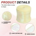 thumbnail image 3 of Uxcell Iridescent Organza Ribbon Laser Sheer Organza Wired Ribbon for Gift Flowers Bouquet Wrapping Beige, 3 of 5