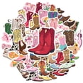 thumbnail image 2 of 35pcs-50pcs Colorful Boots Stickers Country Stickers Floral Stickers Cowboy Stickers for Laptops Notebooks Suitcases, 2 of 9