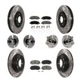 thumbnail image 1 of Transit Auto Front Rear Hub Bearings Assembly Coated Disc Brake Rotors and Semi-Metallic Pads Kit (10Pc) for Car 2013-2016 Dodge Dart - Left Right Side (Driver Passenger) KBB-111077, 1 of 11