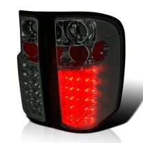 Spec-D Tuning Smoke Lens LED Tail Lights Compatible with 2007-2013 Chevy Silverado 1500, 2007-2014 Chevy Silverado 2500HD/3500HD, Left   Right Pair Assembly