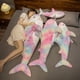thumbnail image 2 of Juguetes de peluche de tiburón colorido para niños, cojín suave para sofá de animales marinos, almohada para dormir, tamaño gigante, 60-140cm, 2 of 5