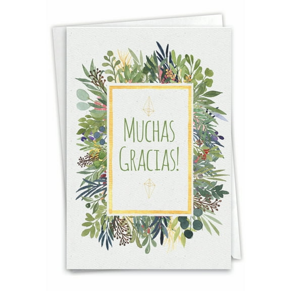 1 Funny Thank You Card with Envelope - Muchas Gracias C6649TYG-SL