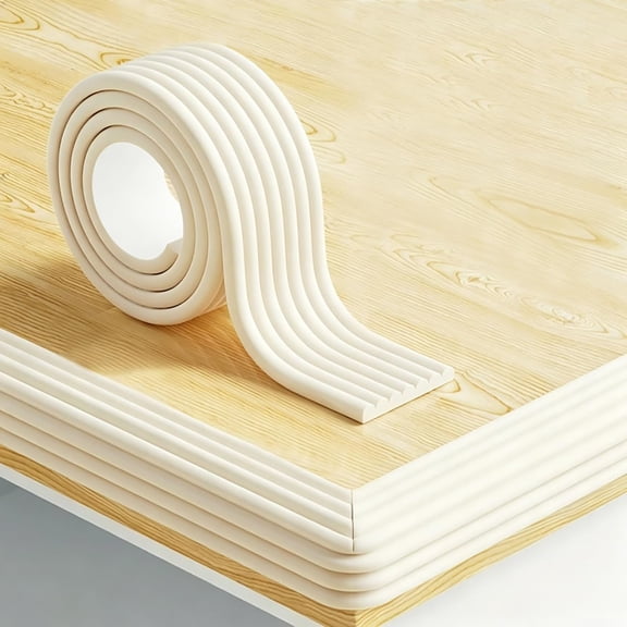 XIBUFE Edge Protector for Baby Proofing,Soft Foam Safety Bumper,Strong Adhesive Edge Guard Strip,Furniture Fireplace Table Cabinet Safety Cover for Baby,3.14In X 6.56Ft,White