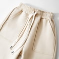 thumbnail image 4 of GaThRRgYP Girls Fashion Flare Jeggings,Girl's Super Soft Active Jogger Pants,4-16Years Children's Casual Solid Color Thickened Warm Windproof Low Waist Tied Ankle Pants Long Pants Beige 100, 4 of 6
