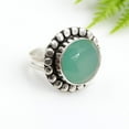 thumbnail image 6 of SATYAVIE JEWELLERY 925 Sterling Silver Ring For Women Natural Aqua Chalcedony Ring Sterling Silver Art Deco Ring Round Cut Gemstone Ring Size US 6.5, 6 of 6