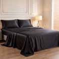 thumbnail image 2 of Unique Bargains Microfiber Gauze Bed Sheet Flat Sheet Bedding Black 66"x88", 2 of 5