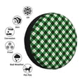 thumbnail image 4 of Naloa Green Argyle Plaid PVC Leather Spare Tire Wheel Cover Spare Tire Cover, for Car Truck SUV Camper Trailer Universal Fit(14-17in)-17 inch, 4 of 6