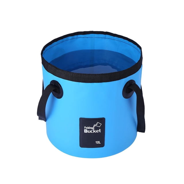 Wbxfbo 12L Collapsible Bucket with Handle, Multifunctional Foldable Water Container, Car Wash Bucket Foldable Water Storage Container for Camping Fishing Beach Gardening