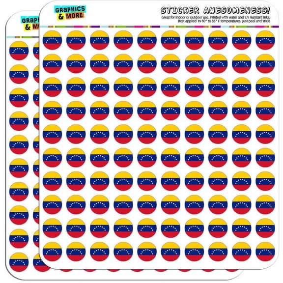 Venezuela National Country Flag 200 1/2" (0.5") Planner Calendar Scrapbooking Crafting Stickers