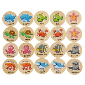 MesaSe Wooden Match Memory Game For Kids  20pc Memory Matching Cards  Educational Memory Matching Game For Pre-Kindergarten Early Learning Development