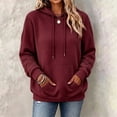thumbnail image 4 of Trikvn Women's Quilted Pullover Hoodies Drawstring Sweatshirts with Kangaroo Pocket Long Sleeve Textured Casual Fall Tops Athletic Wear, 4 of 5