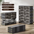 thumbnail image 4 of Jwesimple 8-Tier Double Column Shoe Rack with Magnetic Clear Doors, Space-Saving Entryway Organizer, Holds 32 Pairs, 4 of 8