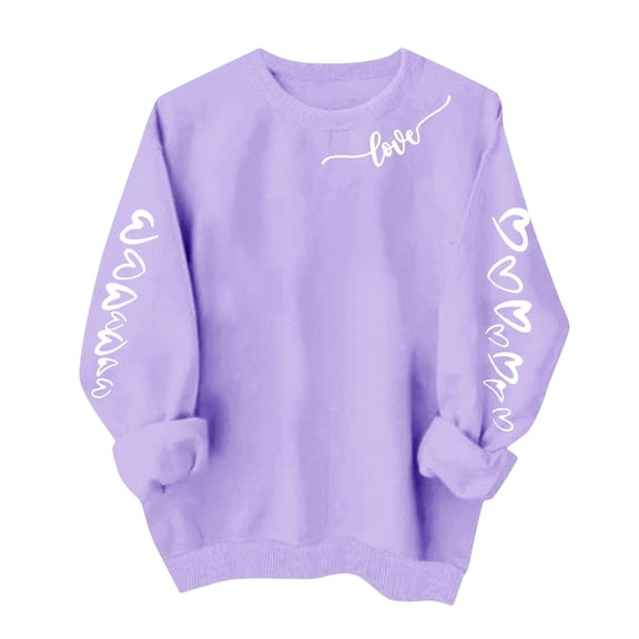 Oplxuo Valentines Sweatshirts for Women 2026 Heart Sweater Crewneck Long Sleeve Shirts Valentine Outfits Love Theme Graphic