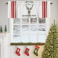 thumbnail image 4 of Valance Curtains for Kitchen Windows Winter Vintage Reindeer FeedRod Pocket Valance White Red StripeShort Window Curtain Topper for Bedroom Living Room Bathroom 42x12in, 4 of 7