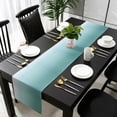 thumbnail image 3 of Turquoise Ombre Table Runner 36 Inches Long, Teal White Gradient Modern Abstract Art Kitchen Coffee Dining Table Decoration for Home Party Birthday Wedding Home Decor 13x36 Inches, 3 of 8