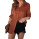 thumbnail image 2 of Blusas Casuales Camisas Camisa de seda satinada para mujer con botones y estampado de leopardo para uso diario (marrón XL) Cgtredaw Para estrenar, 2 of 5
