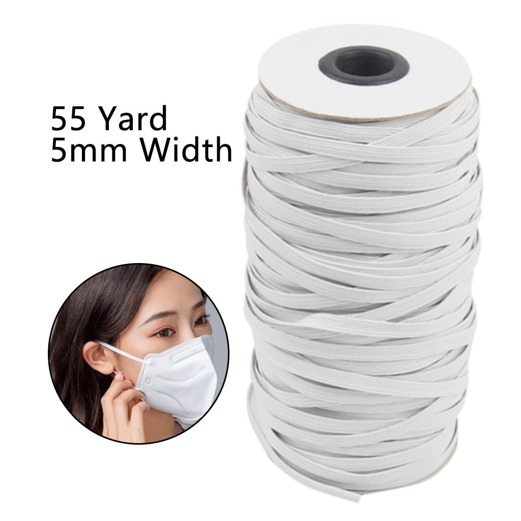1/4 Inch KNIT White ELASTIC Band for Face Mask By Yard Sewing String & Cord 