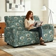thumbnail image 4 of Xoenoiee Dandelion Flower Print Recliner Loveseat Cover Stretch Reclining Sofa Slipcover for 2 Seat Jacquard Reclining Couch Sofa Covers Furniture Protector with Elastic Straps Bottom, 4 of 6