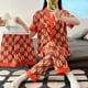thumbnail image 1 of Conjunto de pijama dulce de tres piezas de manga corta para mujer, ropa de hogar holgada de verano, 1 of 5