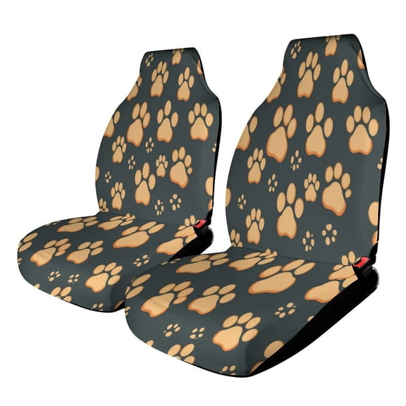 Paw Print Pattern(3) Car Seat Covers Pack of 2 Universal Front Seat Protective Cover