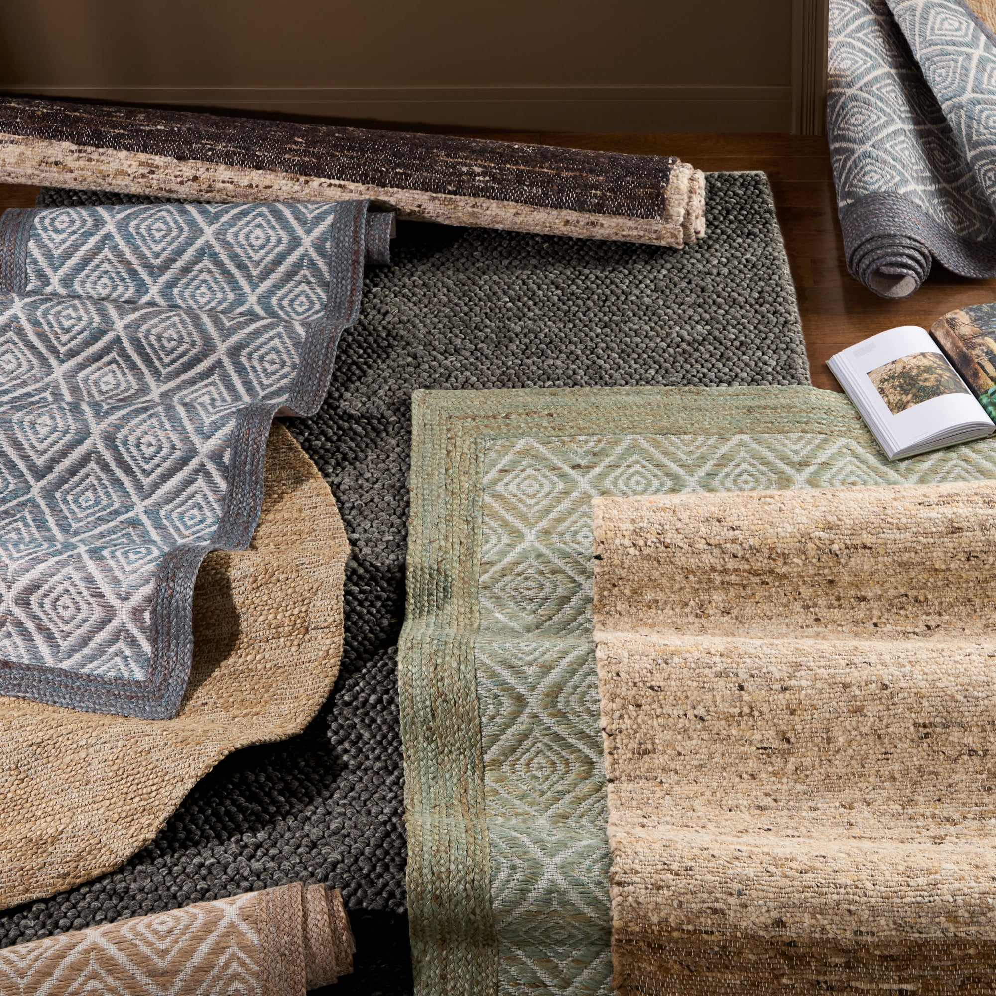 TOWN & COUNTRY TERRA Olea Bubble Texture Handcrafted 100% Wool Area Rug, Brown, 5'x7’
