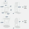 thumbnail image 3 of Best Choice Products 3-Piece Small Bistro Set, Folding Patio Furniture Set of 2 Chairs and Table - White, 3 of 9