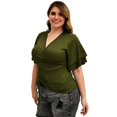 thumbnail image 2 of Blusa de largo ajustable, modelo 1731 Olivo Talla Extra, Curvy multicolor 42 Roman Fashion modelo 1731 Olivo Talla Extra, Curvy, 2 of 5