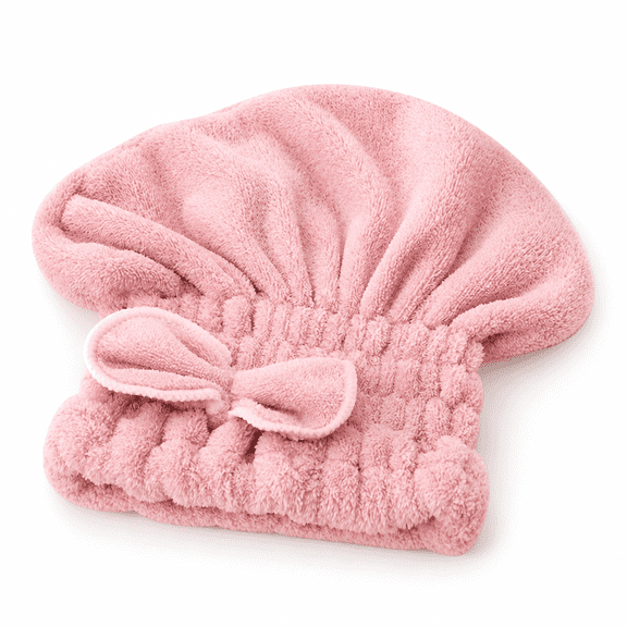 FLORNIX Microfiber Hair Drying Towel Head Wrap With Bow-Knot Shower Cap Hair Turban Hair Wrap Bath Cap Hair Wrap Towels