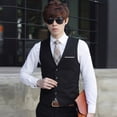 thumbnail image 1 of Chaleco de traje para hombre, chaleco de traje informal ajustado para hombre, chaleco fino de negocios de talla grande, ropa de trabajo, ropa formal, caballo, 1 of 3