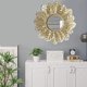 thumbnail image 2 of Espejo para Colgar en la Pared Espejo de Pared Decorativo Redondo Espejo de Pared de Hoja Dorada para Sala de Estar Dormitorio Oficina, Diámetro Total de 15.7 Pulgadas y Diámetro del Espejo. Afortunado Sencillez, 2 of 5